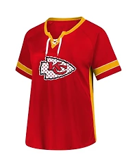 Fanatics Women's Travis Kelce Red Kansas City Chiefs Plus Size Name Number Lace-Up T-Shirt