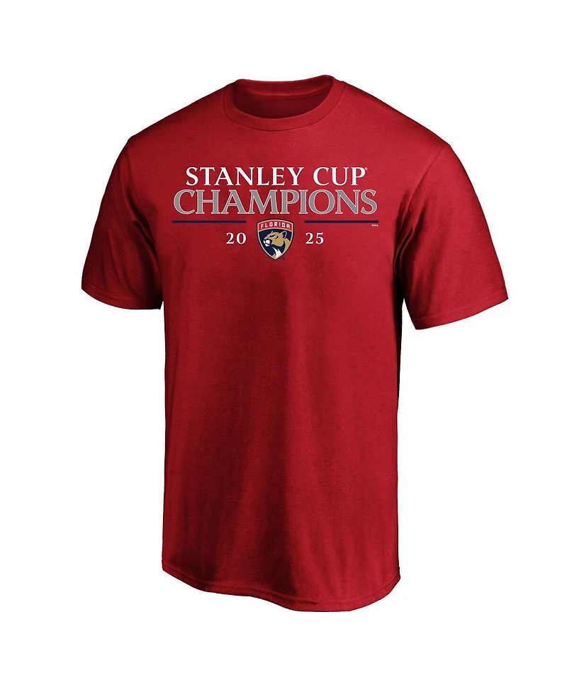 Fanatics Men's Red Florida Panthers 2025 Stanley Cup Champions Big Tall Roster T-Shirt