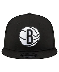 New Era Men's Black Brooklyn Nets 9FIFTY Snapback Hat