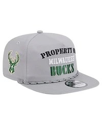 New Era Men's Gray Milwaukee Bucks Throwback Property Of Golfer Snapback Hat