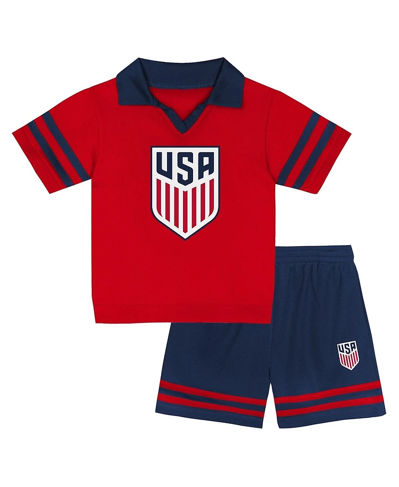 Outerstuff Toddler 2-Piece Red/Navy Usmnt Charming Dude Top and Shorts Set