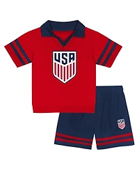 Outerstuff Toddler 2-Piece Red/Navy Usmnt Charming Dude Top and Shorts Set