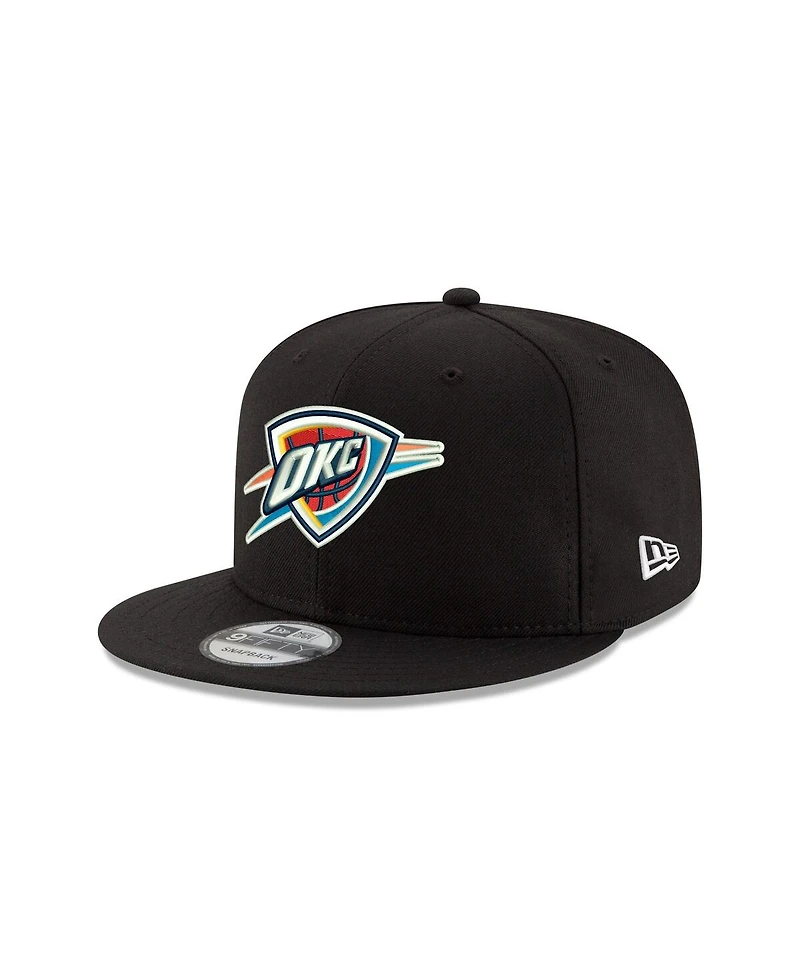 New Era Men's Black Oklahoma City Thunder Core Logo 9FIFTY Snapback Hat