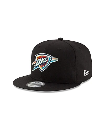New Era Men's Black Oklahoma City Thunder Core Logo 9FIFTY Snapback Hat