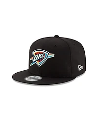 New Era Men's Black Oklahoma City Thunder Core Logo 9FIFTY Snapback Hat