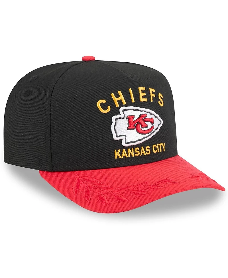New Era Big Boys and Girls Black/Red Kansas City Chiefs 2025 Nfl Draft A-Frame 9FIFTY Snapback Hat