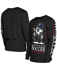 New Era Men's Black Usmnt Old School Sport Long Sleeve T-Shirt