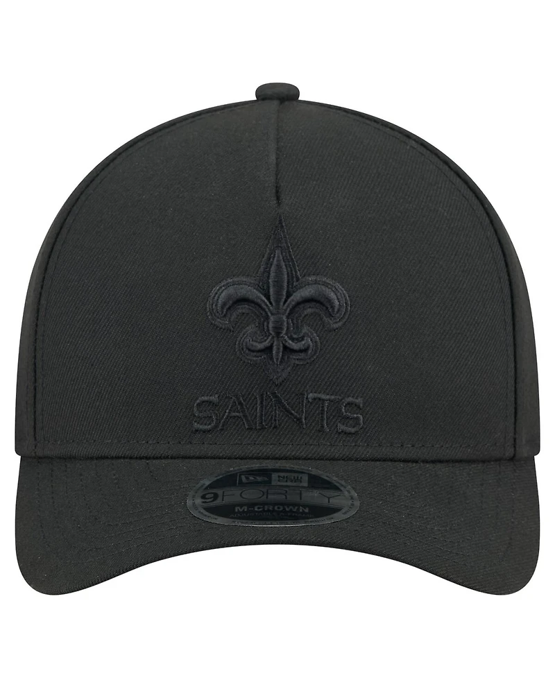 New Era Men's Black New Orleans Saints Team Collection 9FORTY M-crown A-Frame Adjustable Hat