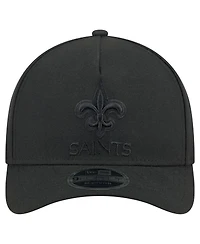 New Era Men's Black New Orleans Saints Team Collection 9FORTY M-crown A-Frame Adjustable Hat