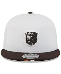 New Era Men's White/Brown Cleveland Browns 2025 Nfl Training Camp Split Panel 9FIFTY Snapback Hat