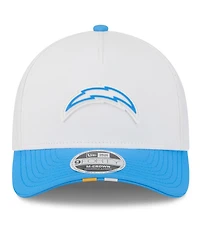 New Era Men's White/Powder Blue Los Angeles Chargers 2025 Nfl Training Camp A-Frame 9FORTY Adjustable Hat