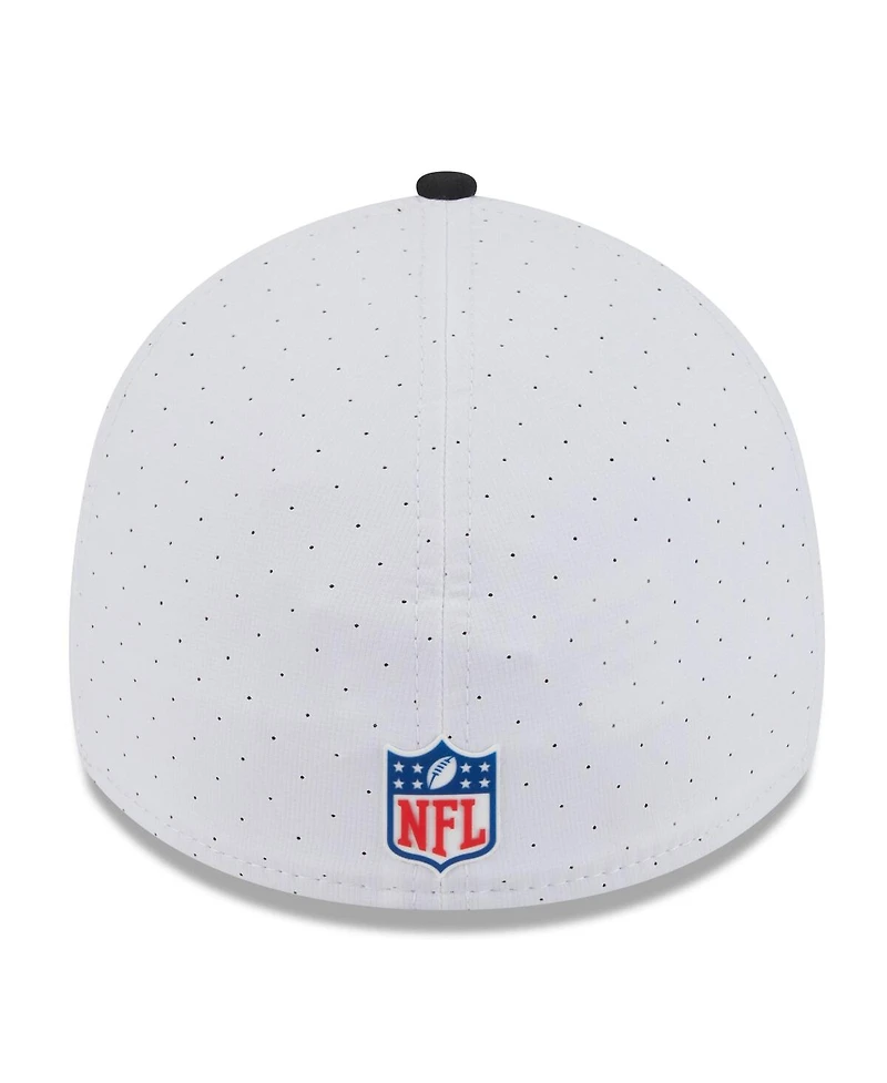 New Era Men's White/Black Jacksonville Jaguars 2025 Nfl Training Camp Throwback Logo 39THIRTY Flex Hat