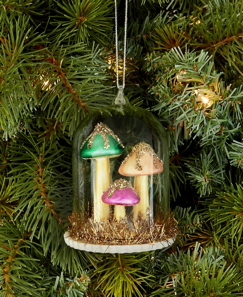 Holiday Lane Enchanted Forest Glass Colorful Mushrooms Ornament, Macy's Exclusive
