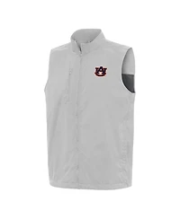 Antigua Men's Heather Gray Auburn Tigers Brisk Full-Zip Vest