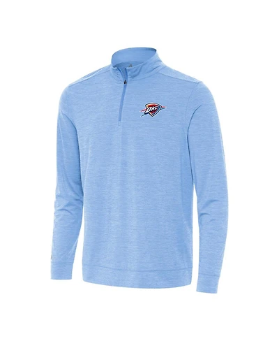 Antigua Men's Heather Powder Blue Oklahoma City Thunder Bright Quarter-Zip Sweatshirt