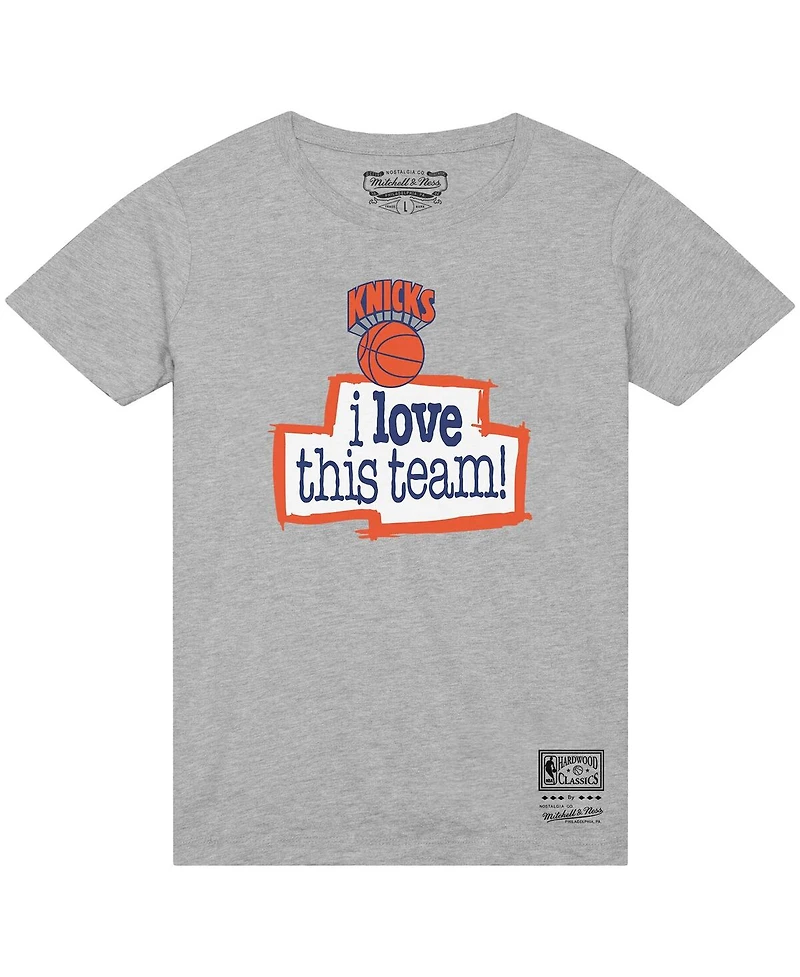 Mitchell & Ness Men's Heather Gray New York Knicks I Love This Team T-Shirt