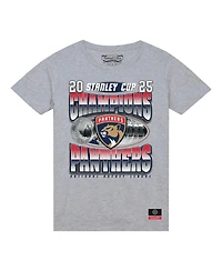Mitchell & Ness Men's Heather Gray Florida Panthers 2025 Stanley Cup Champions Victory Arch T-Shirt