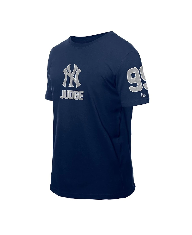 New Era Men's Aaron Judge Navy York Yankees Design Lab Name Number T-Shirt