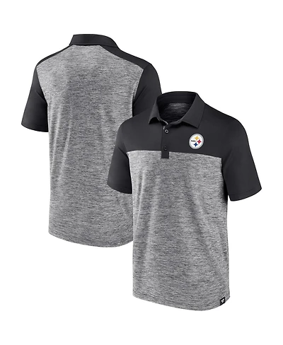 Fanatics Men's Heather Charcoal Pittsburgh Steelers Clutch Polo Shirt