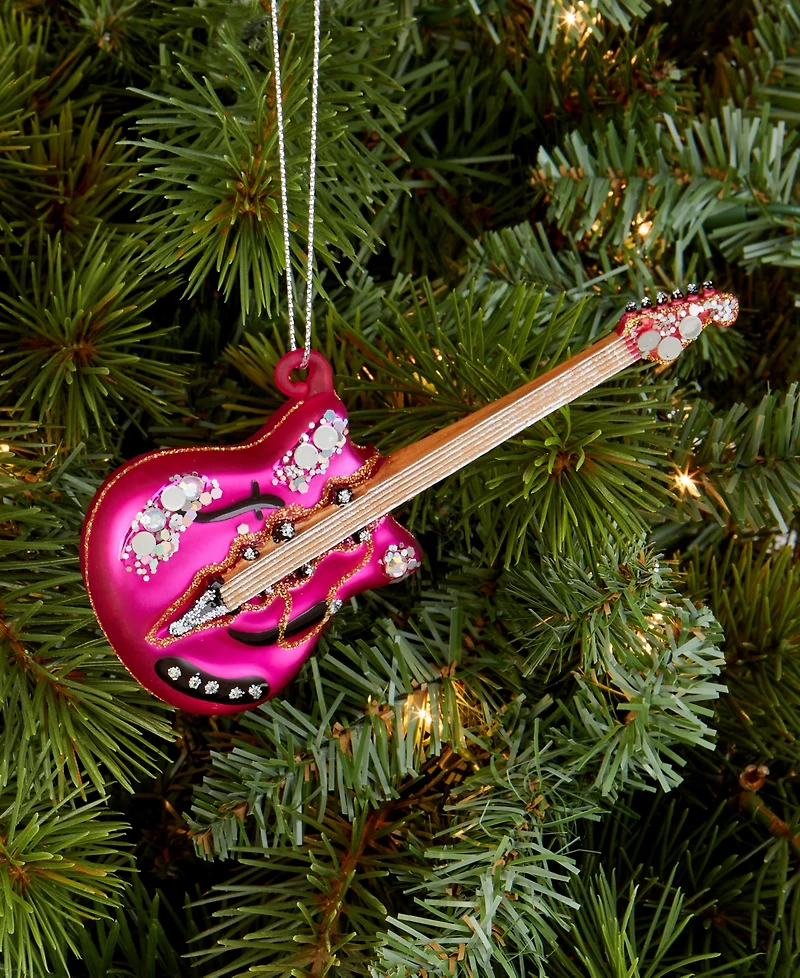 Holiday Lane Eclectic Charm Glass Guitar Ornament, Macy's Exclusive
