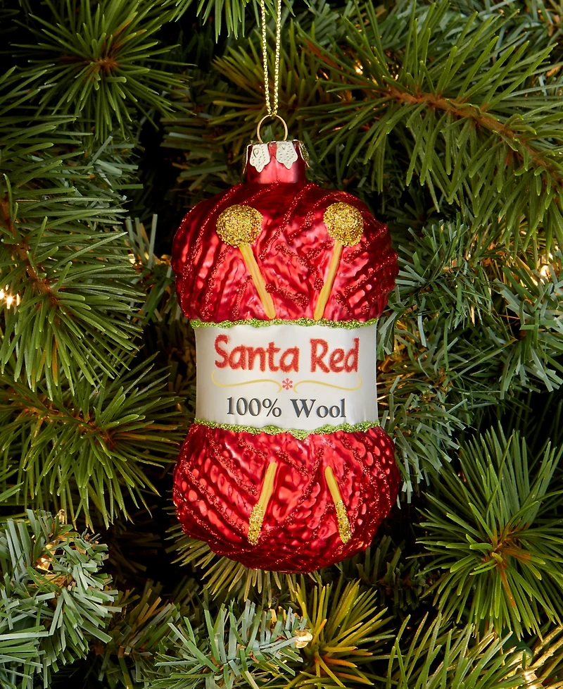 Holiday Lane Eclectic Charm Red Knitting Yarn Ornament, Macy's Exclusive