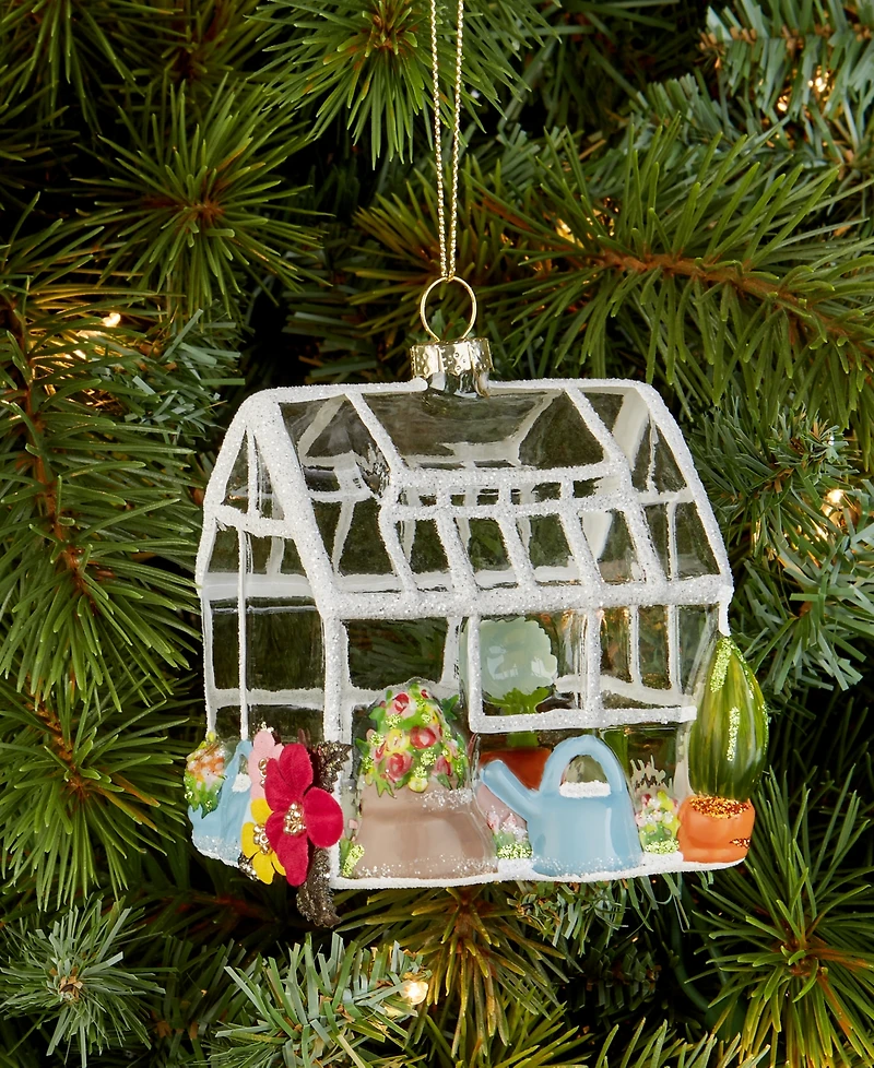 Holiday Lane Eclectic Charm Glass Greenhouse Ornament, Macy's Exclusive