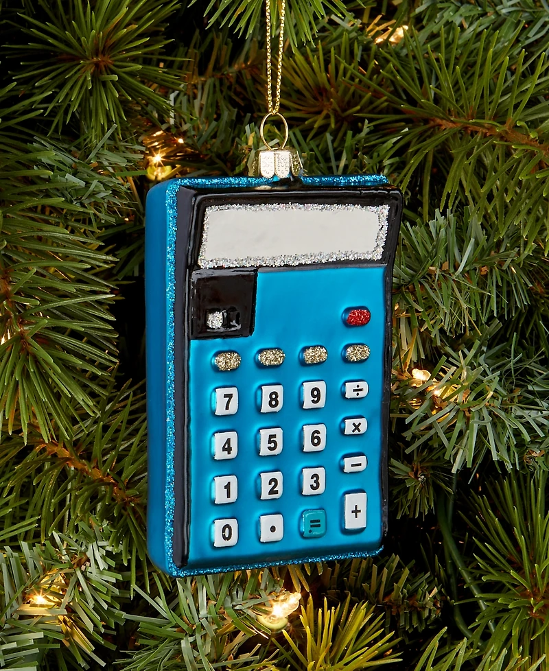 Holiday Lane Eclectic Charm Glass Calculator Ornament, Macy's Exclusive