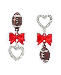 Betsey Johnson Faux Stone Kick Off Football Mismatch Earrings