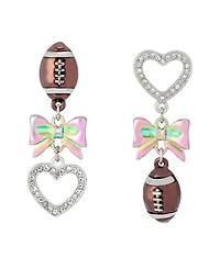 Betsey Johnson Faux Stone Kick Off Football Mismatch Earrings