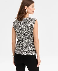 I.n.c. International Concepts Women's Short-Sleeve Ruched Boatneck Top, Macy's Exclusive