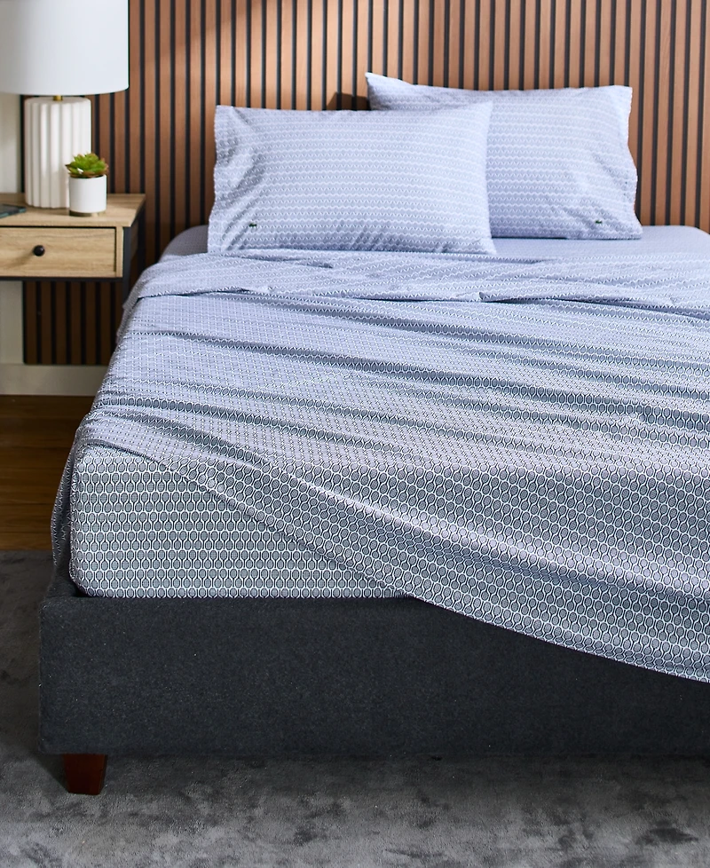 Lacoste Racquet 200-Thread Count Cotton 4-Pc. Sheet Set, California King