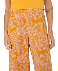 Roxy Juniors' Floral-Print Midnight Avenue Crinkled Pull-On Pants