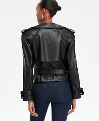 I.n.c. International Concepts Women's Faux-Leather Biker Jacket, Macy's Exclusive