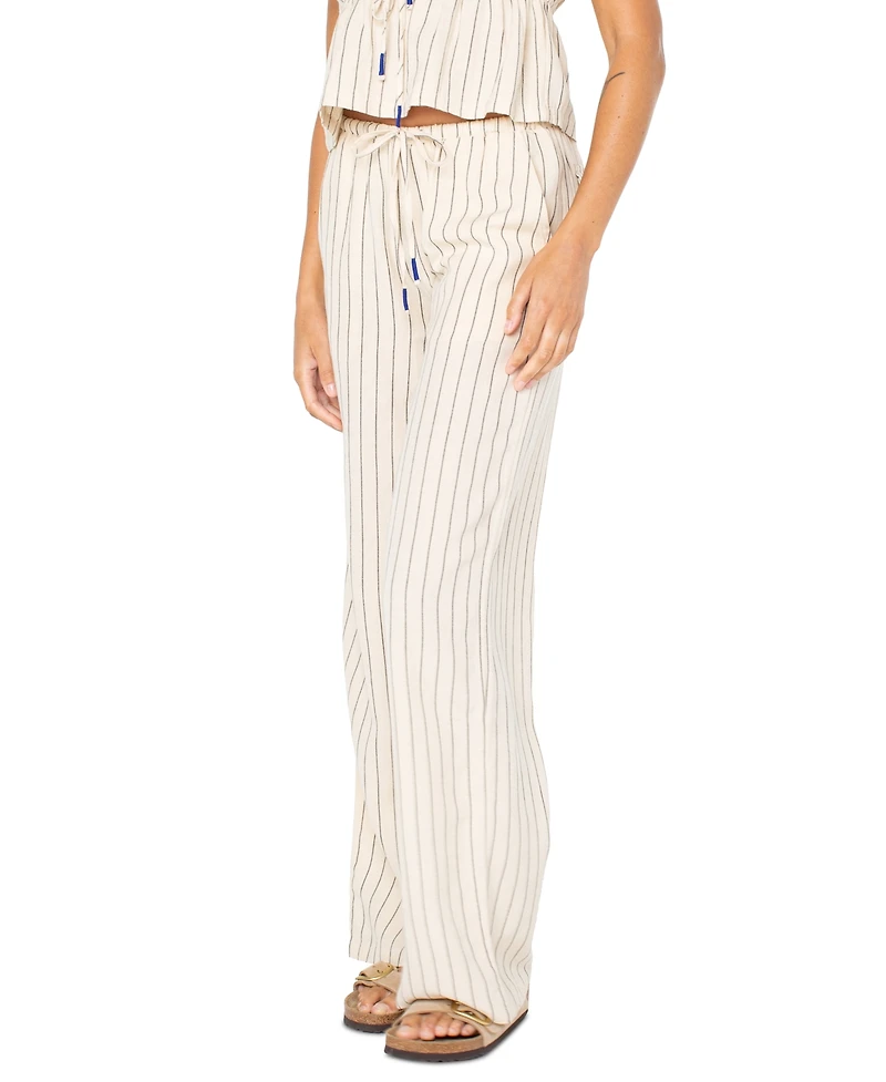Roxy Juniors' Iyla Striped Wide-Leg Pull-On Pants