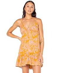 Roxy Juniors' Sunshine Crush Keyhole-Front Cutout-Back Dress