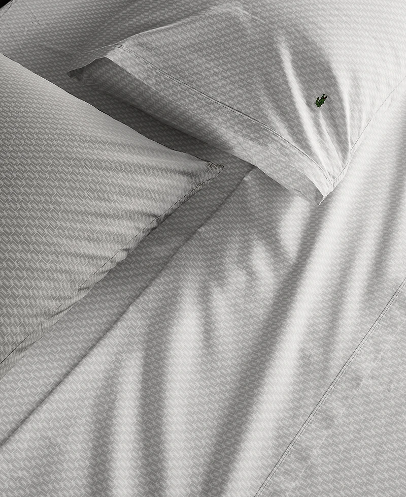 Lacoste Mini Geo Logo 200-Thread Count Cotton -Pc. Sheet Set