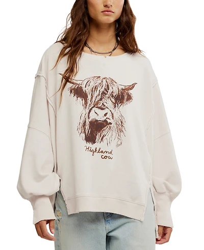 Free People Women's Graphic Camden High-Low Sweatshirt