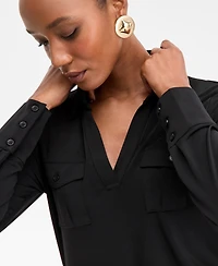 I.n.c. International Concepts Women's Long-Sleeve Pocket Maxi Dress, Macy's Exclusive