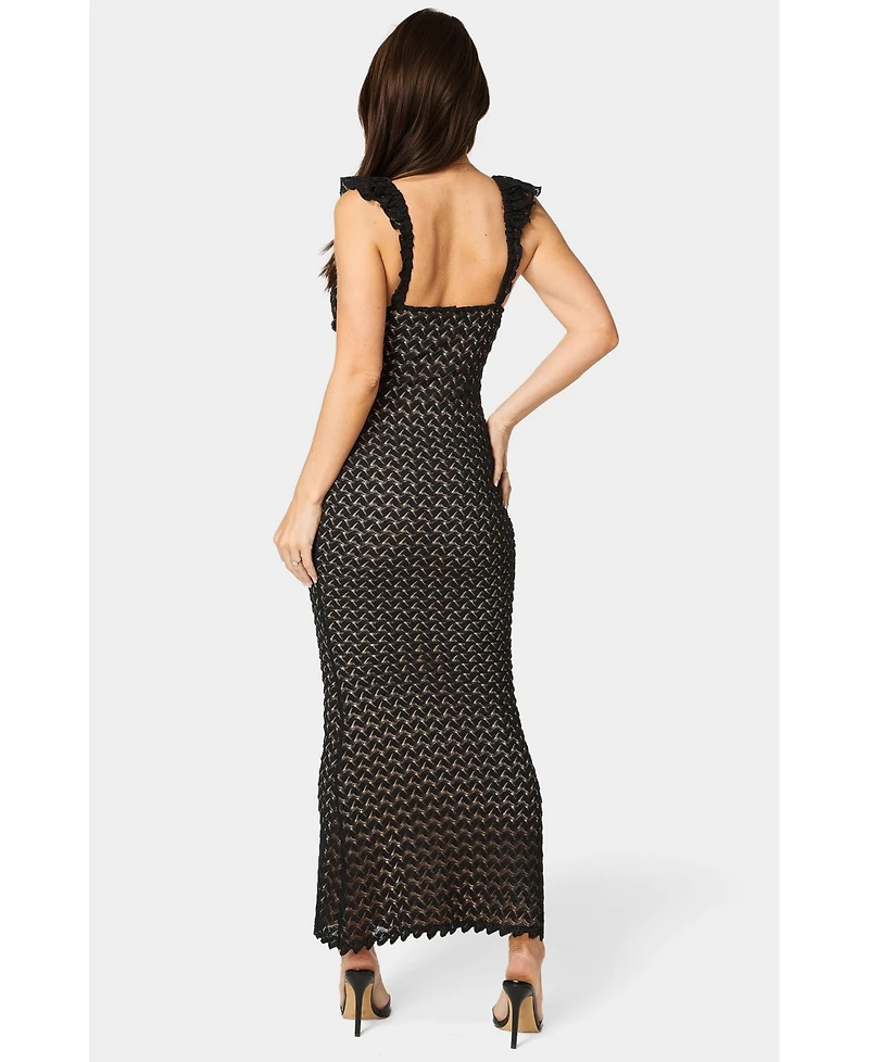 Bebe Women's Lace Keyhole Maxi Dress