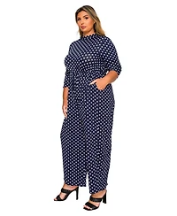 L I V D Plus Lunette Dot Wide Leg Jumpsuit