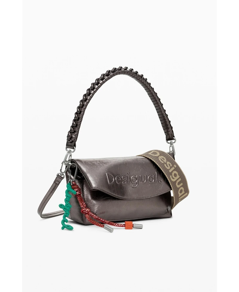 Desigual Women's Medium metallic flap bag with 3D logo