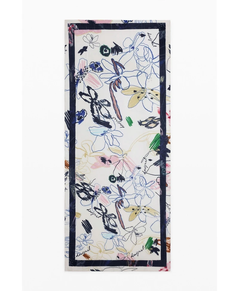 Desigual Women's Rectangular strokes scarf