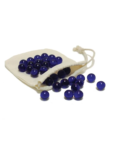 We Games Blue Glass Marbles - Set of 33