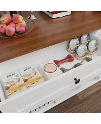 Streamdale Furniture 63" Double Dog Crate Furniture with Drawers & Divider