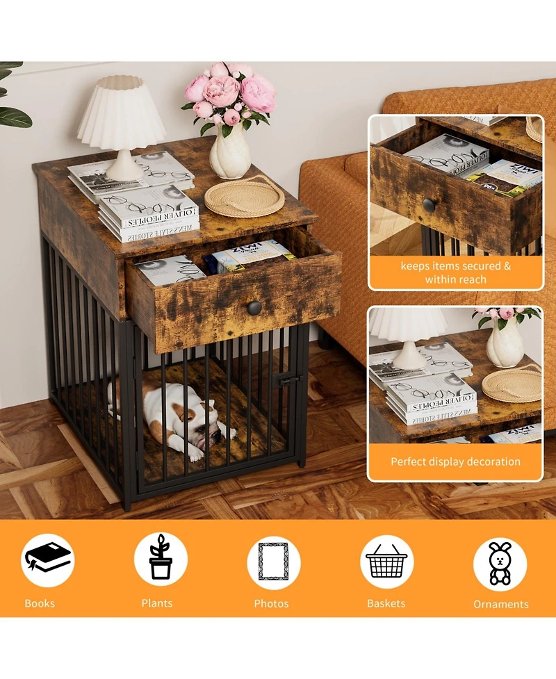 Streamdale Furniture Dog Crate Furniture with Drawer