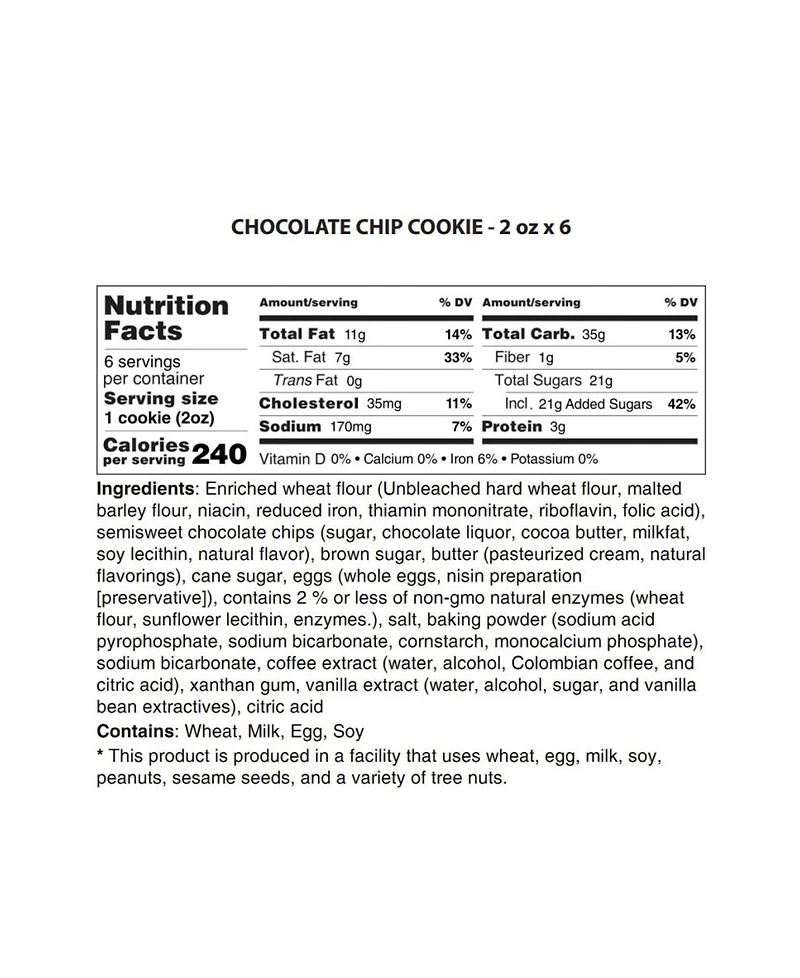 The Cravory Chocolate Chip Cookies Gift Box, 6 Cookies