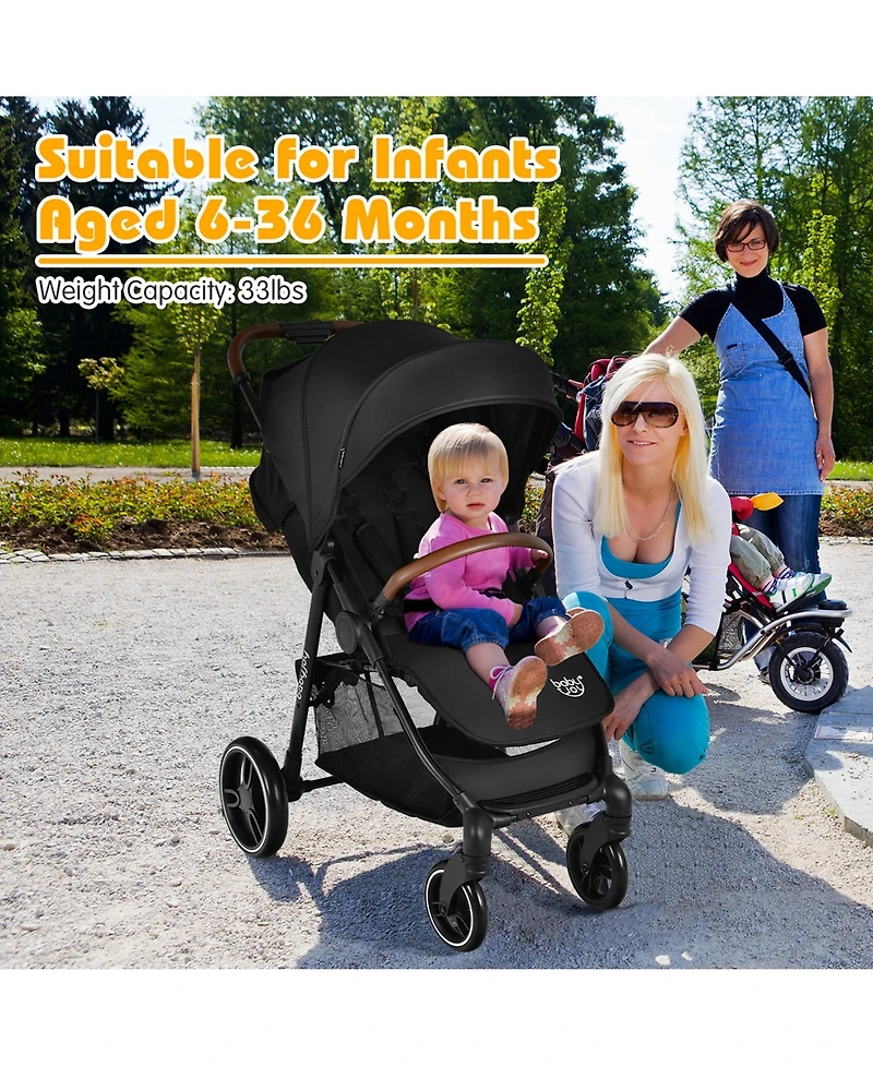 Costway High Landscape Baby Stroller Pushchair with Expandable & Footmuff Canopy 20 lbs. 0-3 Years