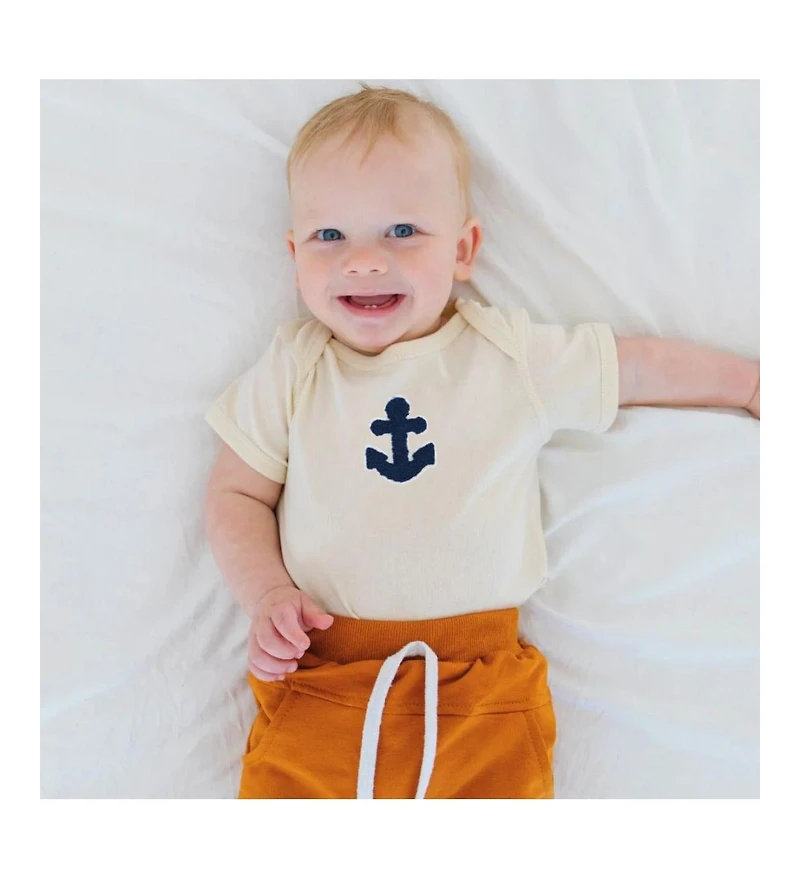 Sweet Wink Baby Girls Anchor Patch Short Sleeve Bodysuit
