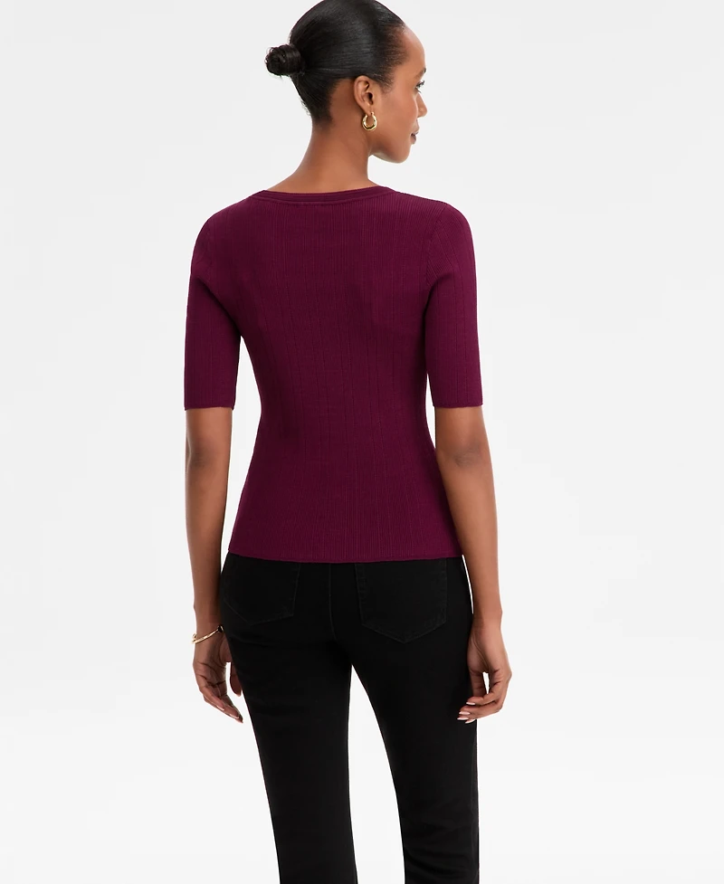 I.n.c. International Concepts Women's Rib-Knit Crewneck Sweater, Macy's Exclusive