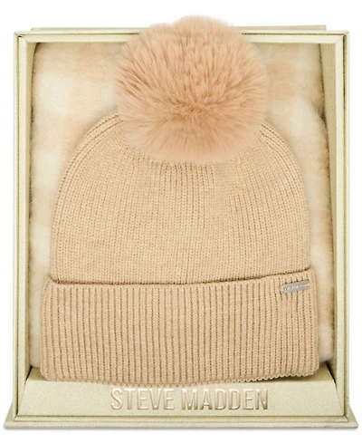Steve Madden Buffalo Blaze Beanie and Scarf Gift Set, 2-Piece Set